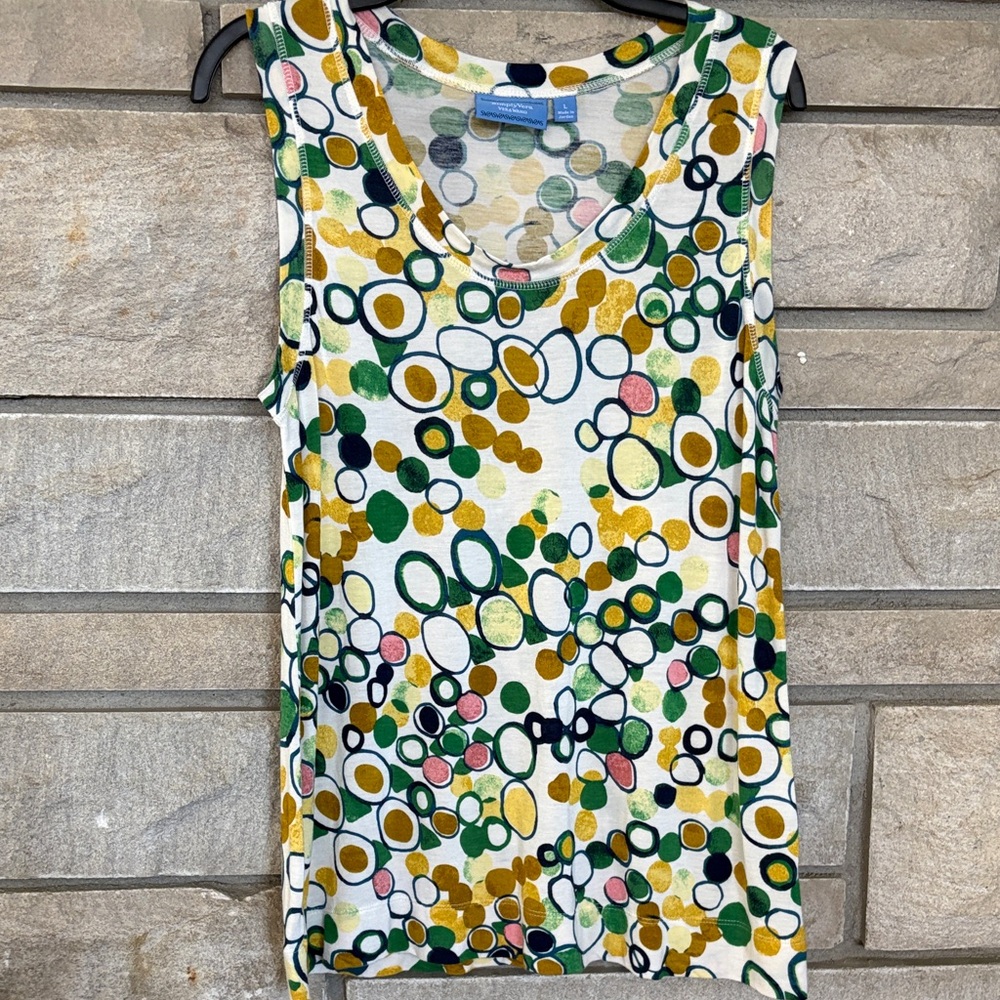 Simply Vera Vera Wang Tank Top with Multicolored Circle Print